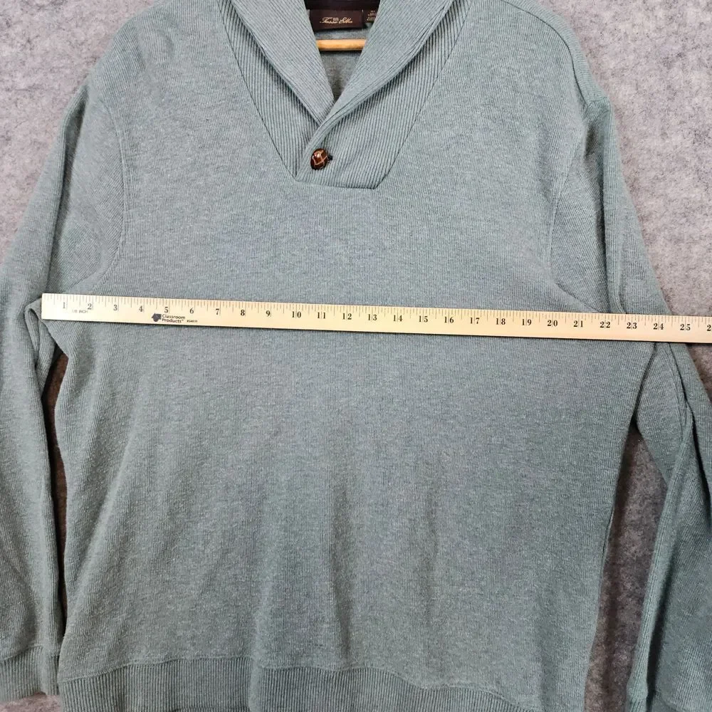 Tasso Elba Men's Light‎ Green Shawl Collar Size XL Sweater 100% Cotton Preppy - Picture 6 of 9